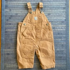 CARHARTT Infant Canvas Bib Overalls Brown Size 6-mos